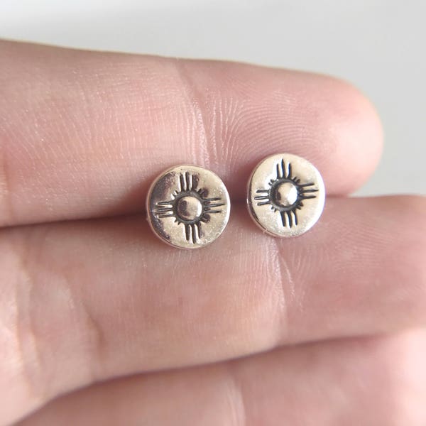 Zia Earrings / Zia Studs / New Mexico Earrings / State of New Mexico / Fine Silver Earrings / Zia Symbol Earrings