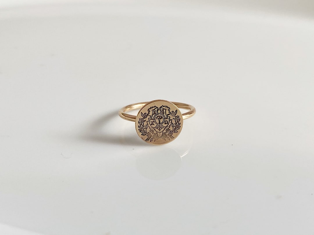Chimo Rings Chi Omega Crest Ring Gold / Sorority Ring / Chi Omega Sorority / Chi O ...