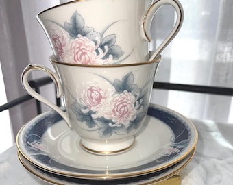 Noritake “Nightsong” Teacup and Saucer Set (2 sets included for price)