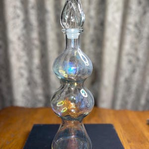 Vintage Double Bubble Genie Bottle Decanter with Stopper image 2