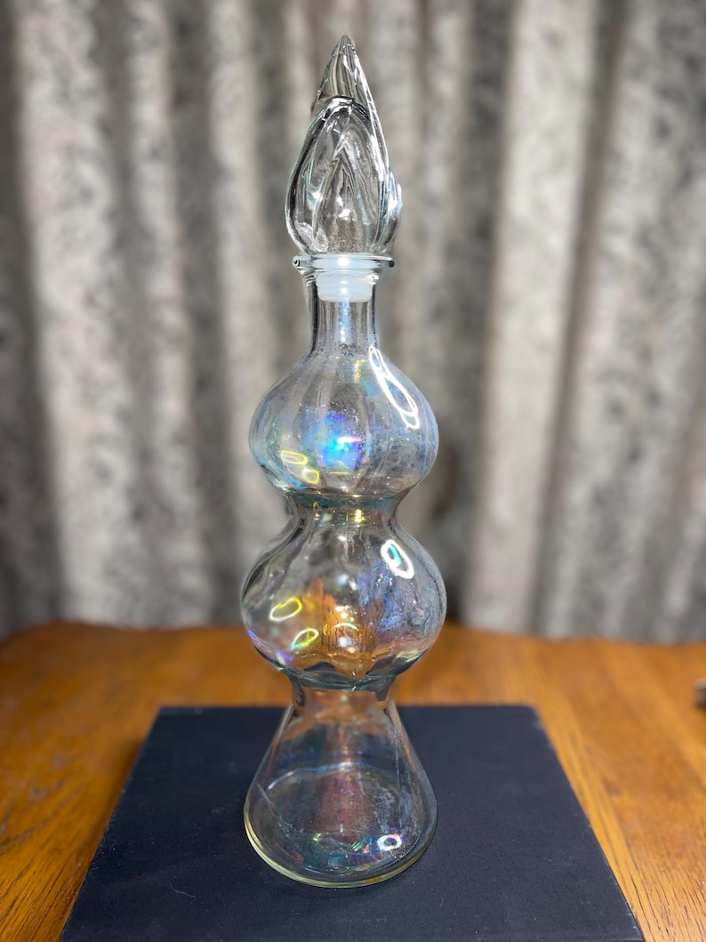 Vintage Double Bubble Genie Bottle Decanter with Stopper image 2