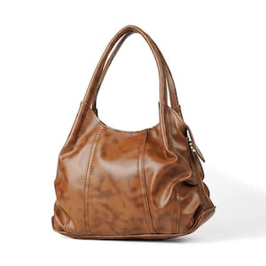 Women Scrunchie Brown Bag High Quality Women Leather Hand Bag, Women Handmade Bag, Luxury Bag Deep Brown Leather Bag, Gift for her