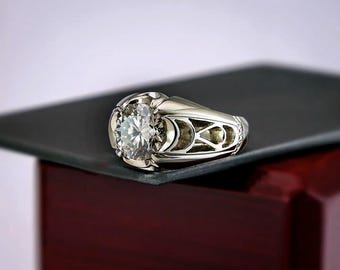 Echte 3 karaat gecertificeerde moissaniet diamanten ring, sterlingzilver 925 handgemaakte witte diamanten ring, diamanten trouwring