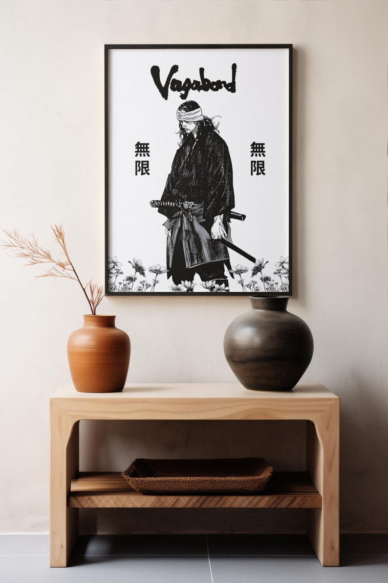 Vagabond Wall Art, Miyamoto Musashi Poster, Japanese Art Print, Samurai Art, Manga Panel, Miyamoto Musashi Art, Vagabond Manga Poster Print