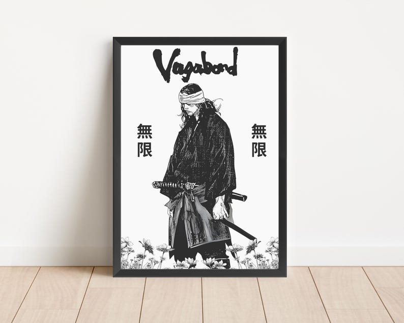 Vagabond Wall Art, Miyamoto Musashi Poster, Japanese Art Print, Samurai Art, Manga Panel, Miyamoto Musashi Art, Vagabond Manga Poster Print