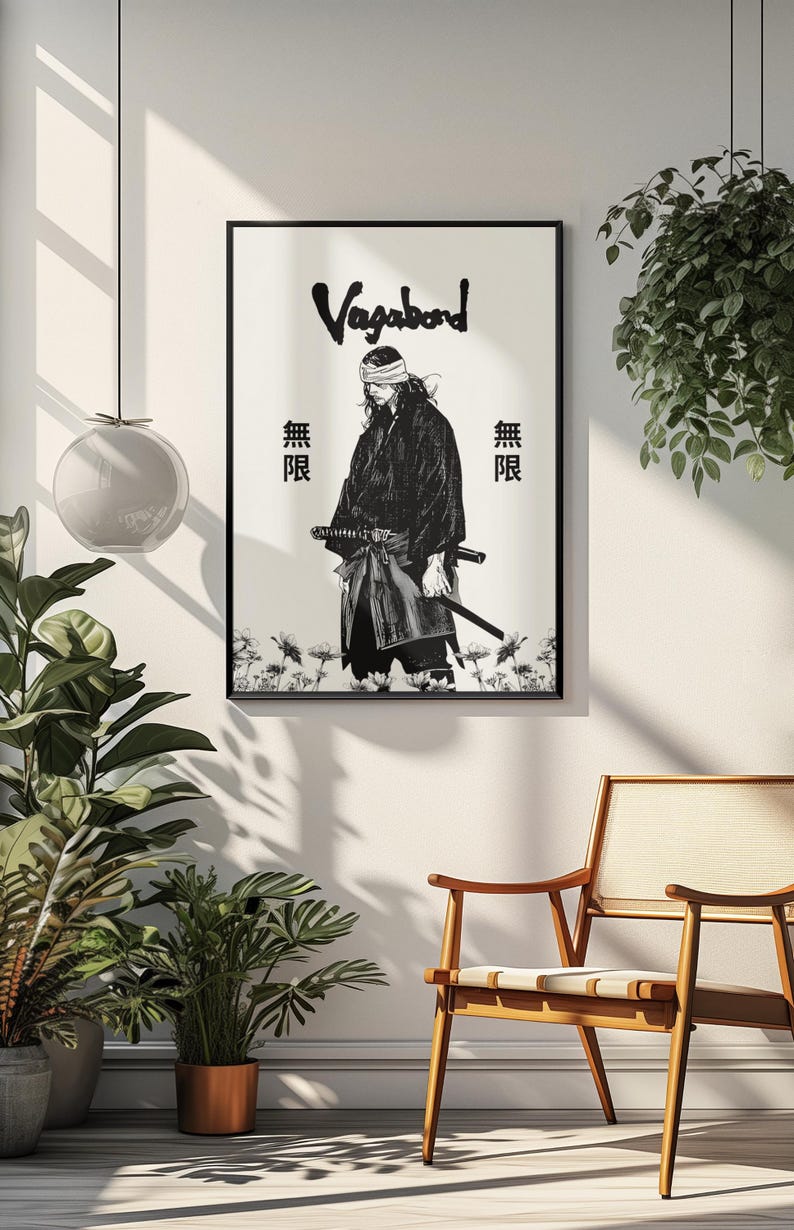 Vagabond Wall Art, Miyamoto Musashi Poster, Japanese Art Print, Samurai Art, Manga Panel, Miyamoto Musashi Art, Vagabond Manga Poster Print