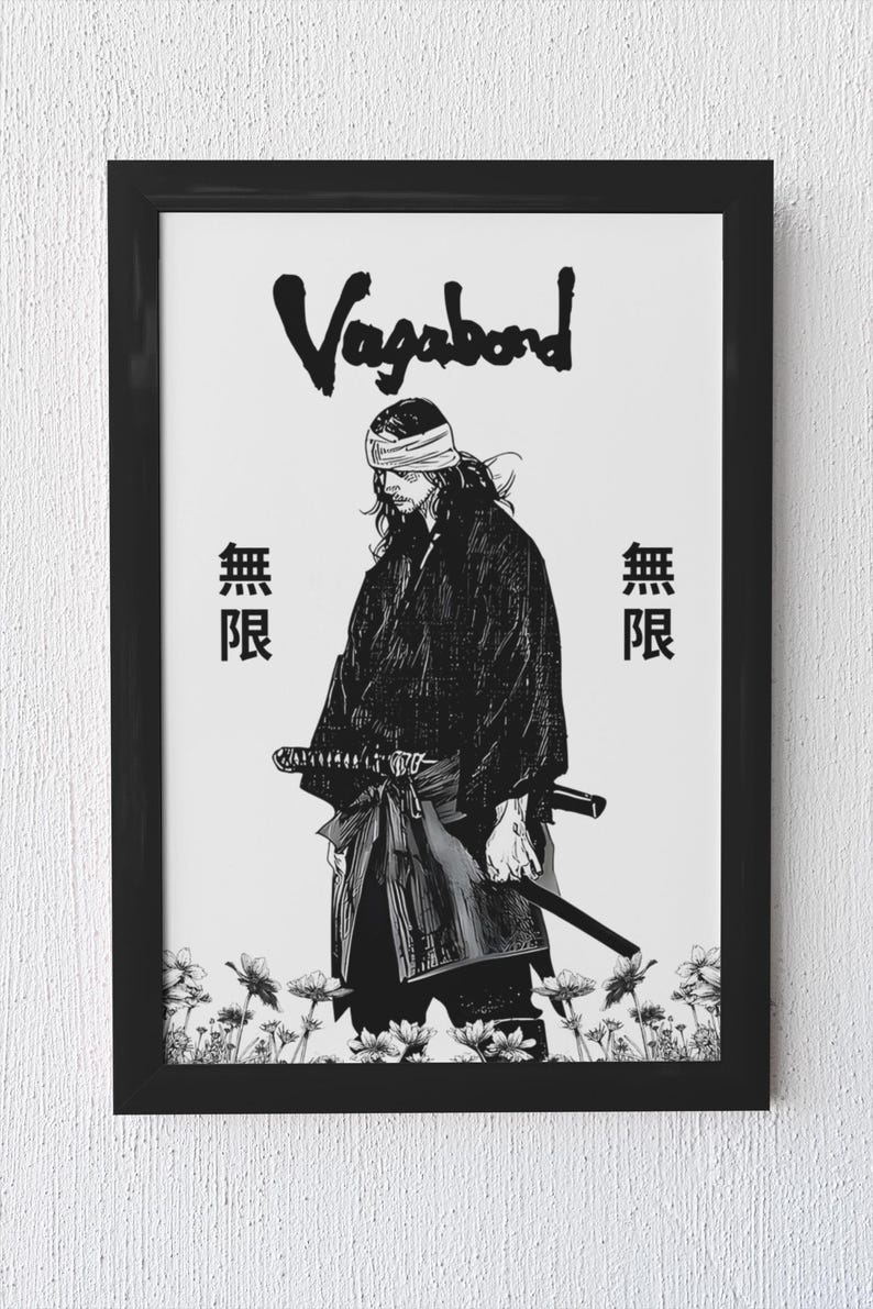 Vagabond Wall Art, Miyamoto Musashi Poster, Japanese Art Print, Samurai Art, Manga Panel, Miyamoto Musashi Art, Vagabond Manga Poster Print