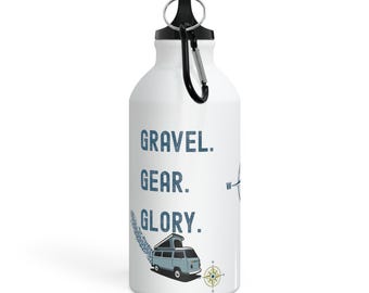 Gravel Gear Glory Sport Bottle, Black or White Travel Flask, Camping Water Bottle, Hiking Hydration Gift, Outdoor Adventure Mug
