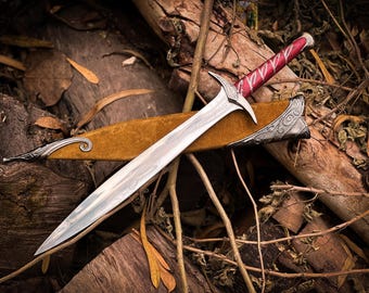 Handmade Carbon steel Short Sword Replica with Leather Scabbard, Medieval Sword, Anime Cosplay, Christmas Gift, Gift For Him/Her