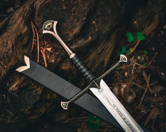 Anduril Sword - The Flame of the West | Aragon's Sword from Lord Of the Rings | Premium Replica with Scabbard | Display & Cosplay Prop