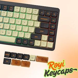 Low Profile PBT Keycap Set: White & Black, US/UK Layout, 139 Keys