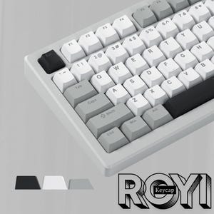 140-Key Grey Keycaps Set, Shine-Through Keycaps, PBT Cherry Profile, RGB Backlit Keycaps, Custom Keycaps, For MX Switch, Gaming Keycaps