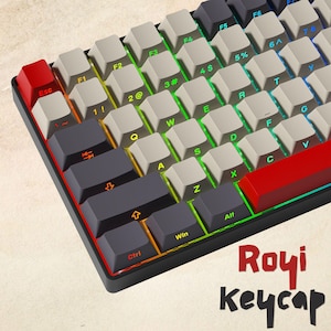 Ensemble de capuchons de touche rétro gris et rouge : profil PBT Cherry pour clavier mécanique MX