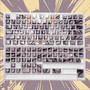 Dragon Keycap Set, RGB Shine-Through, Side Print PBT Keycaps, 130 Keys, Backlit, Chreey Profile, Fits 60 65 75 100 Keyboards, Gamer Keycaps