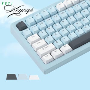 Blue Keycap Set, 140-Key PBT Keycaps, RGB Shine-Through, Doubleshot Keycaps, Cherry Profile, ANSI Iso Layout, Custom Keycaps, Gamer Keycap