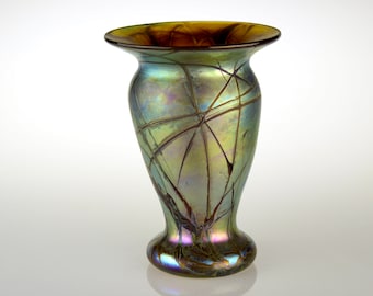 Iridescent Amphora Vase - Hand Blown Art Glass by Eric W. Hansen