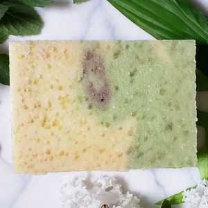 Lemongrass eucalyptus exfoliating vegan soap, Natural soap bar, exfoliating sugar soap for face, palm free soap, cruelty free soap bar