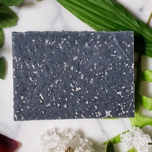 Charcoal homemade natural bar of soap gift for sensitive skin cold process olive oil soap with epsom salt and tea tree for deep clean