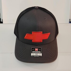 Richardson 112 Trucker Chevy Chevrolet Patch Cap Hat Mesh Snapback Charcoal