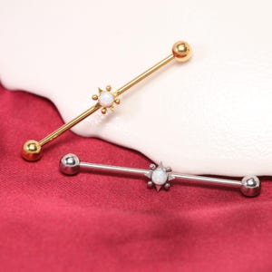 Industrial Barbell Earrings Solar System 14G Conch, Helix, Cartilage Surgical Steel  Industrial Piercing Jewelry  38mm