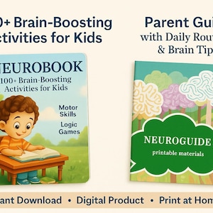 NeuroBook-Bundle für Kinder - Druckbares Arbeitsbuch zur Emotionsregulierung | Atemkarten, Bewegungsspiele, Fokusaktivitäten PDF
