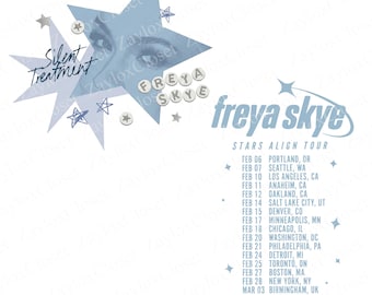 Freya Skye Stars Align Tour Concert PNG, Silent Treatment Singer Merch Design, Trendy Music Star PNG, Digital Download for Sublimation