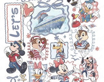 Retro Coquette Bow Disney Cruise PNG, Mickey and Friends Cruise Png, Disney Cruise Trip PNG, Disney Summer Png, Disney Vacation PNG