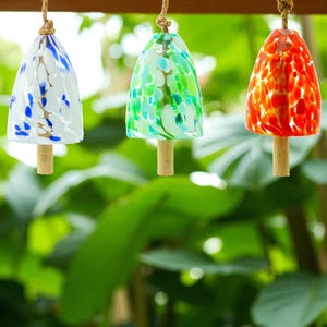 Hand Blown Art Glass Wind Chime: Colorful Garden & Porch Decor