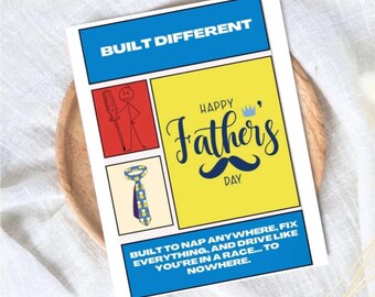 Father's Day Card | Built Different | Dad Appreciation Card | Unique Greeting Card for Dad | Father Gift |  Unique Dad Card | Dad Love Card