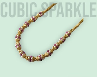 TUTORIAL - Cubic Sparkle beaded necklace