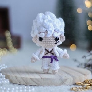 Handgjord virkad anime-inspirerad nyckelring med besättning, söt amigurumi-plyschset, piratäventyrsfigurer, kawaii väskberlock med present
