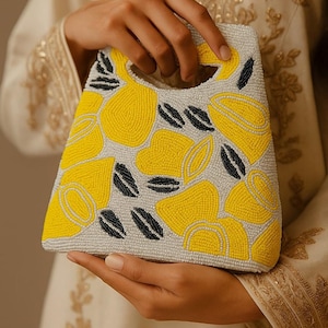 Lemon Beaded Purse