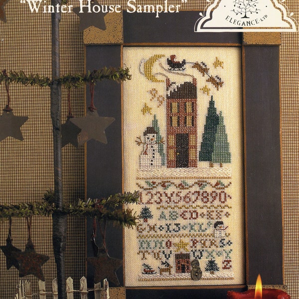 Winter House Sampler Cross Stitch Design