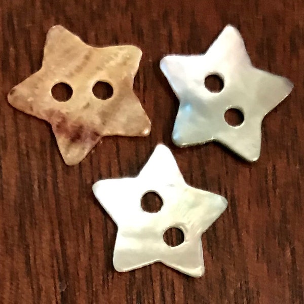 Pearl Star Buttons ~ Package of Three ~ Price Includes Shipping