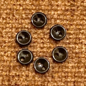 Tiny Black Buttons ~ Six To A Package ~ Price Includes Shipping
