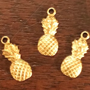 Pineapple Brass Charm (3 to a package) Price Includes Shipping
