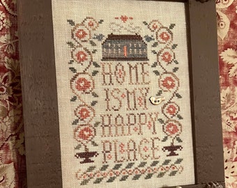 Home Is My Happy Place ~ DIGITAL DOWNLOAD Cross Stitch Pattern