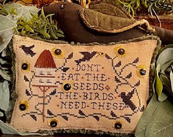 Don't Eat The Seeds ~ DIGITAL DOWNLOAD Cross Stitch Pattern
