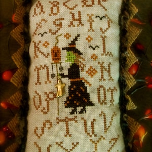 Sampler Witch Cross Stitch Pattern