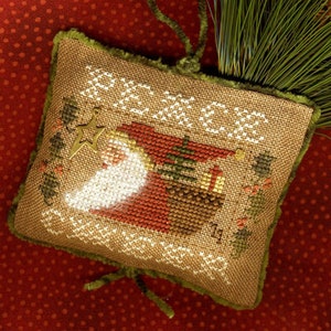 2011 Peace and Cheer Santa ~ Annual Ornament ~ Includes Cross Stitch Pattern and Brass Charm