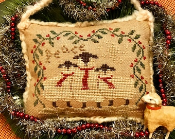 Wishing Ewe Christmas Peace ~ PDF/Download Cross Stitch Pattern