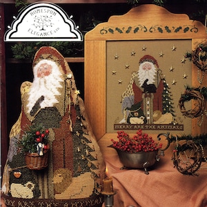 Cinnamon Stick Santa ~ Santa & The Merry Animals ~ Cross Stitch Pattern