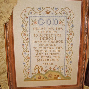 Serenity Prayer~Cross Stitch Pattern