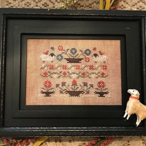 Ewes Among Fleurs  ~ Cross Stitch Pattern