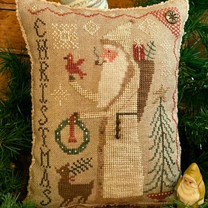 Simply Santa Cinnamon Stick Christmas ~ Cross Stitch Pattern ~ PAPER SHIPPED PATTERN