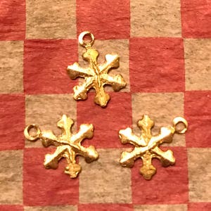 Snowflake Brass Charms (3/8" ~3  to a package) Price Includes The Shipping