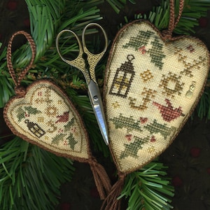 Joyous Heart ~ Cross Stitch Ornament and Pineapple Brass Charm