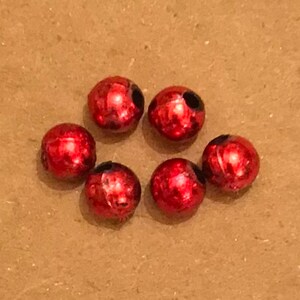 Red Vintage Type Beads (3/16" diameter/Qty. 6) ~ Price Includes the shipping