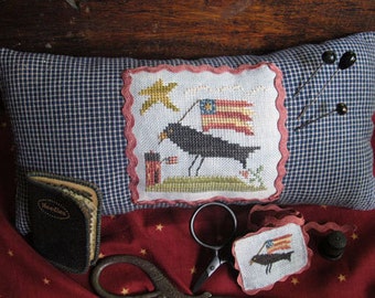 Crow Patriotic Needle Necessaires~Cross Stitch Pattern