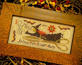 Stitch The Night Away ~ PAPER SHIPPED Cross Stitch Pattern